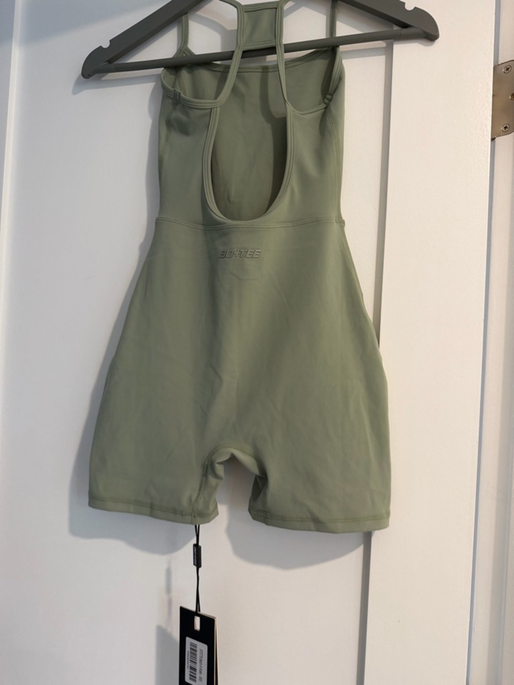 Boo+tee olive green romper